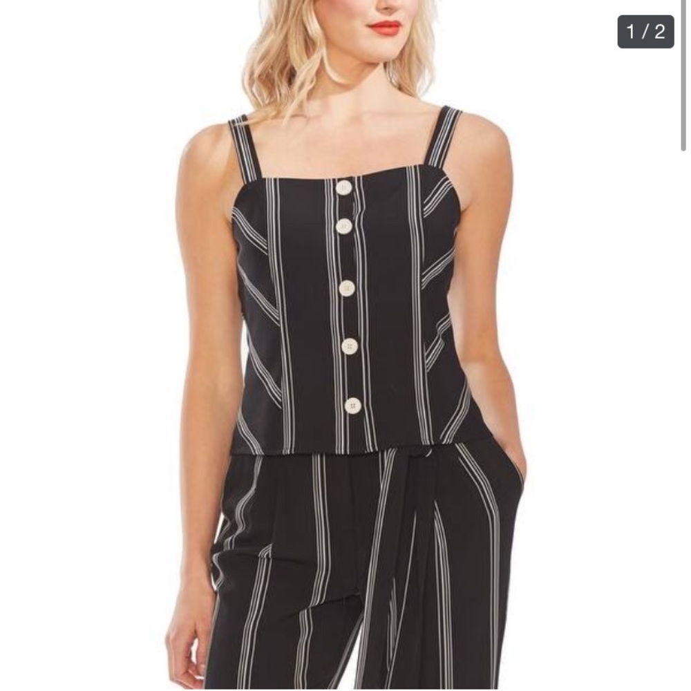 Vince Camuto Black Modern Rouge Tank Top